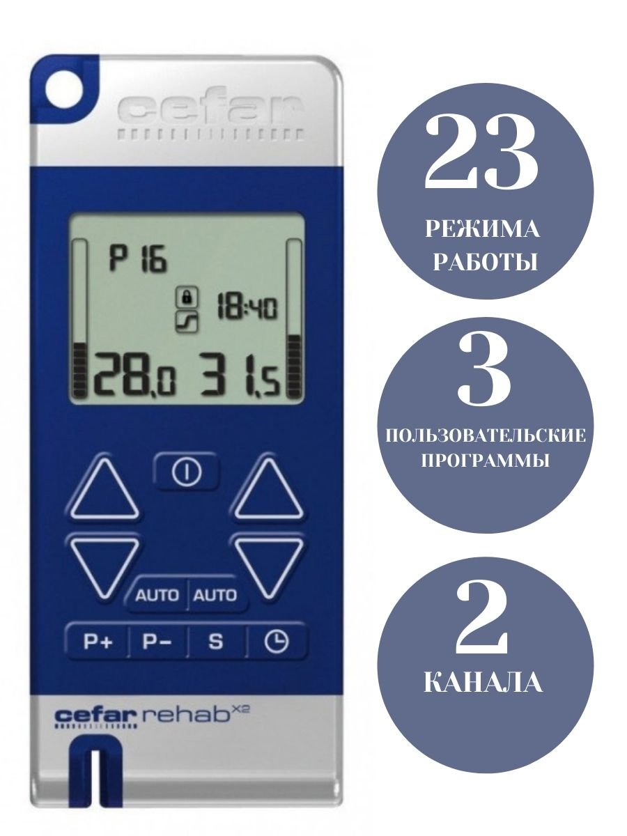 Двухканальный нейромиостимулятор при нарушениях опорно-двигательных функций Cefar Rehab X2 