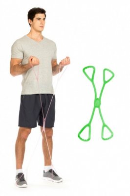 Эспандеры для фитнеса "Икс" резиновые зелёные