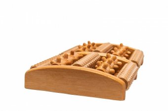 Роликовый деревянный массажер для ног и спины Bradex