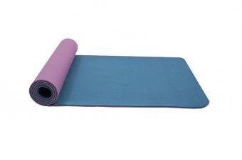 Коврики для йоги 183*61*0,6 TPE двухслойный фиолетовый/голубой SF 0402