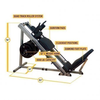 ГАКК-машина - жим ногами под углом 45 Body-Solid GLPH1100 на свободном весе, арт. GLPH1100