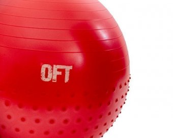 Гимнастический мяч 65 см с массажным эффектом красный, арт. FT-HMSB-65