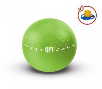 Гимнастический мяч 65 см для коммерческого использования зеленый с насосом, арт. FT-GBPRO-65GN
