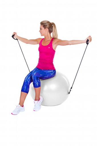 Мяч для фитнеса «Фитбол-65» (Fitness Ball with expanders, grey)