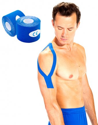 Кинезио лента 5 м*5 см, синяя (Physio Tape, dark blue)