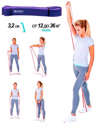 Эспандер-лента Sporty rubber band 3,2 см (12-36 кг)