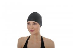 Шапочка для плавания силиконовая для длинных волос, черный SF 0364