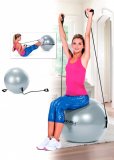 Мяч для фитнеса «Фитбол-65» (Fitness Ball with expanders, grey)