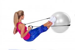 Мяч для фитнеса «Фитбол-65» (Fitness Ball with expanders, grey)